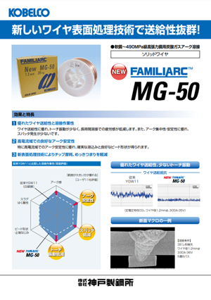 New FAMILIARC? MG-50 新しいワイヤ表面処理技術で送給性抜群